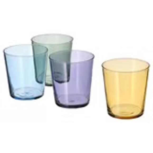 IKEA PAPPERSBJÖRK Mixed Color 10oz Glasses Vibrant Fun Drinkware Set of 4 - Picture 1 of 2